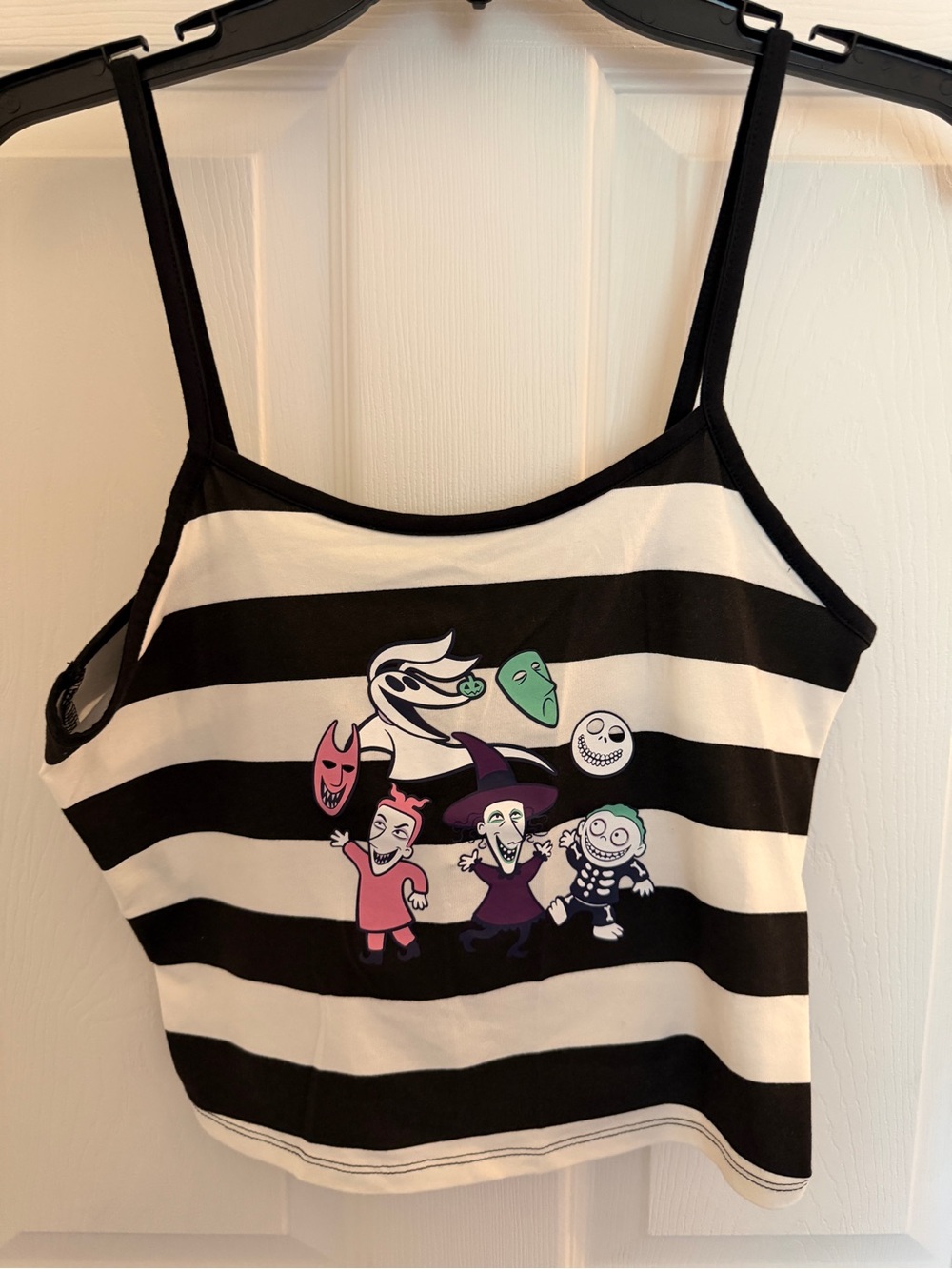 Hot Topic The Nightmare Before Christmas Lock Shock & Barrel Girls Crop Top S